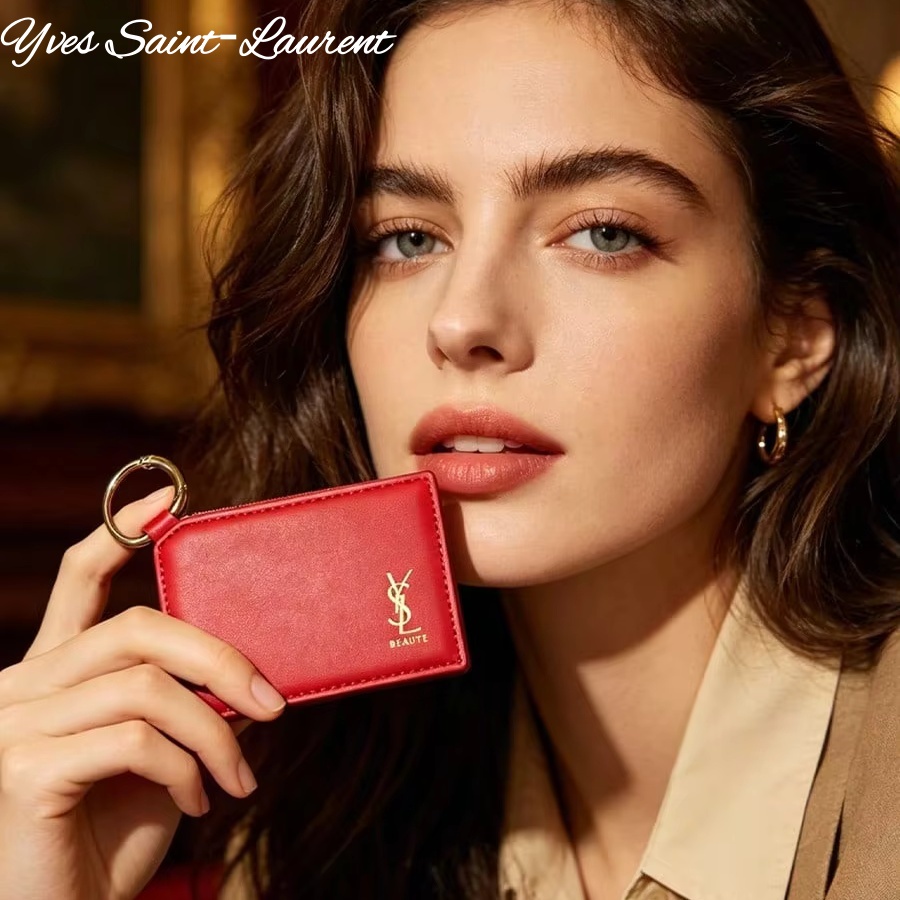 Luxury Bags Leather - YSL Red Leather Square Mini Pocket
