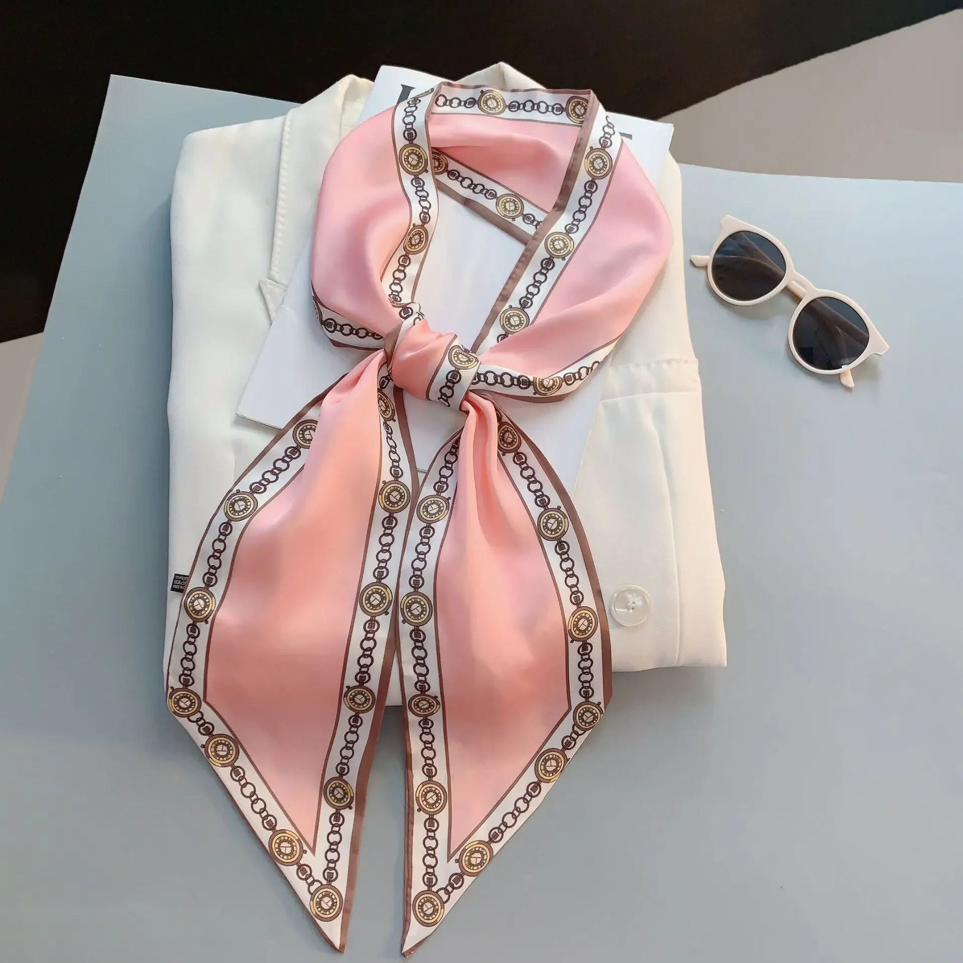 Design Print Skinny Scarf Plai - Luxury Bags Brand recension och pris