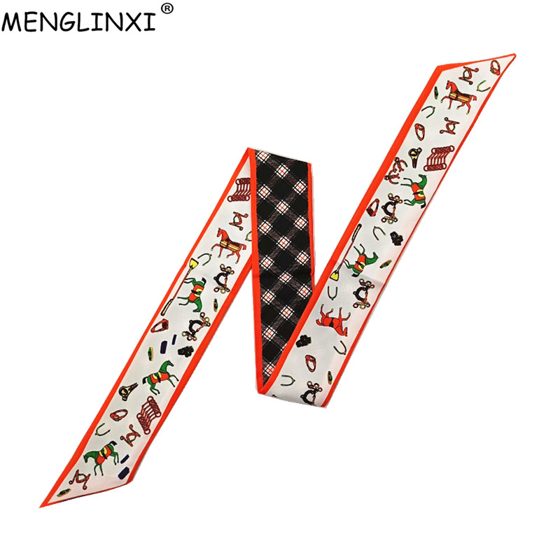 Horse Plaid Skinny Scarf Women - Luxury Bags Brand recension och pris