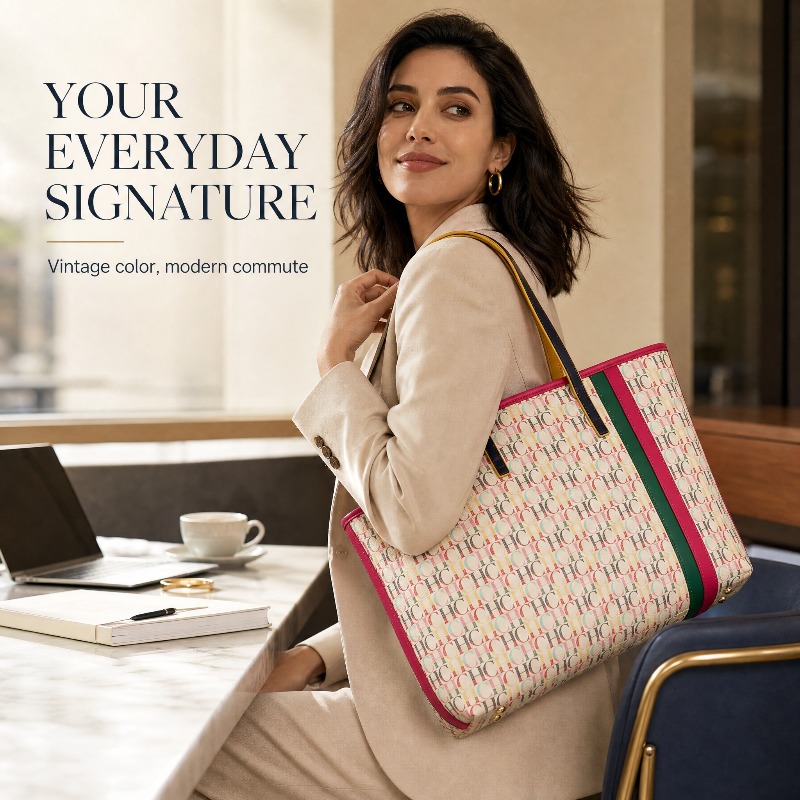CHHC Women Colorful Monogram P - Tote Bag Leather Monogram recension och pris